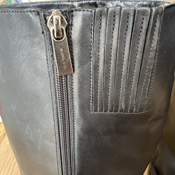 Michael Kors Tall Black Leather Riding Boots Womens Size 5 Zip Designer *Read - Picture 12 of 12